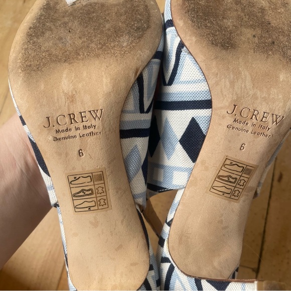 J Crew Fabric Slingback Pumps Size 6‎ Womens Dusty Sky $278 High-Heels - Picture 4 of 12